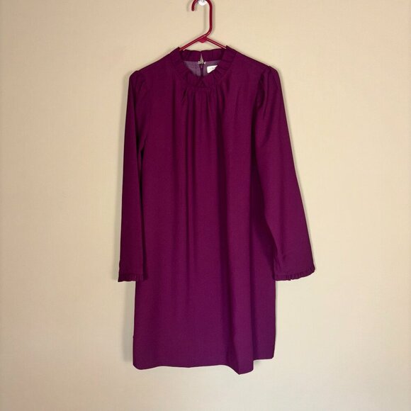J.Crew Purple Long Sleeve Dress - Size 8 - Picture 1 of 11